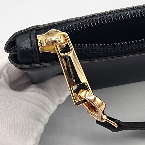 NEW Black Wristlet Zip Pouch, Vintage Floral Oval Tin Box Lauren Conrad Earrings - Picture 3 of 10